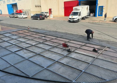 Aeropuerto Menorca duty free estructura canopy